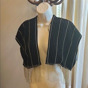 Forever 21 Rhinestone Cropped Velvet Jacket